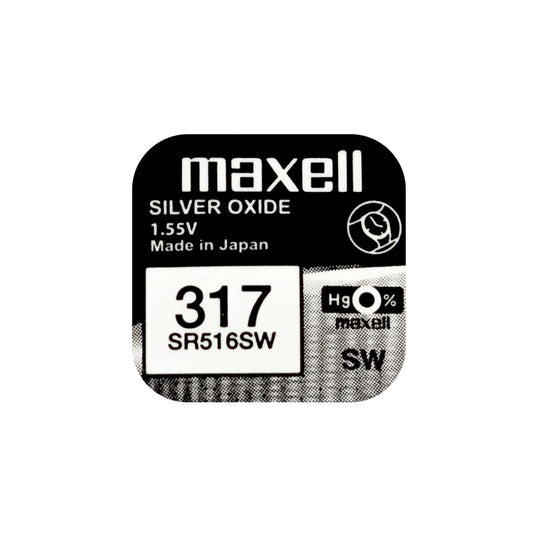 Maxell SR516W (317) Silver Oxide Watch Batteries