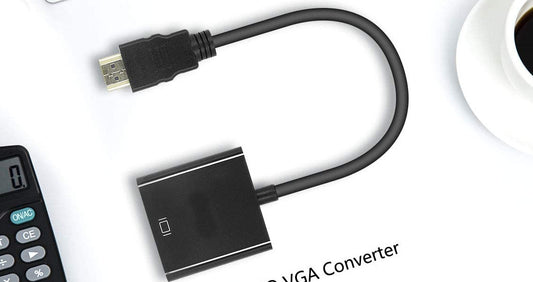 HDMI to VGA, Gold-Plated HDMI to VGA Adapter (Male to Female)- Black