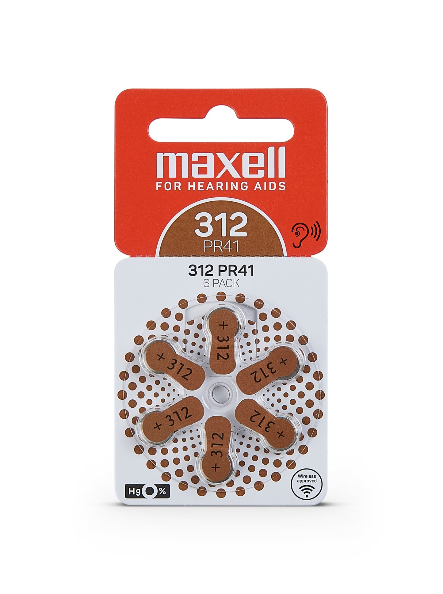 Maxell PR41 (312) 6BS Zinc Air Batteries